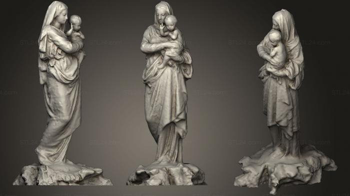 Статуи античные и исторические (Мадонна с младенцем, STKA_1429) 3D модель для ЧПУ станка